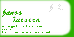 janos kutsera business card
